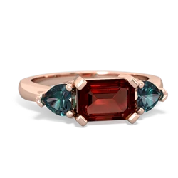 Garnet Three Stone 14K Rose Gold ring R5235