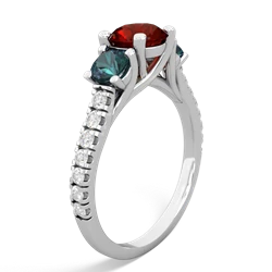 Garnet Pave Trellis 14K White Gold ring R5500