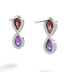 Garnet Infinity 14K White Gold earrings E5050