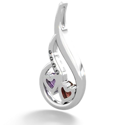 Garnet Keepsake Curves 14K White Gold pendant P5450