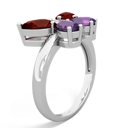 Garnet Butterfly 14K White Gold ring R2215