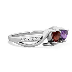 Garnet Side By Side 14K White Gold ring R3090