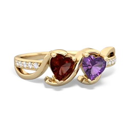 Garnet Side By Side 14K Yellow Gold ring R3090