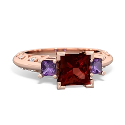 Garnet Eternal Embrace Engagement 14K Rose Gold ring C2001