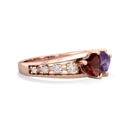 Garnet Heart To Heart 14K Rose Gold ring R3342