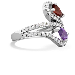 Garnet Diamond Dazzler 14K White Gold ring R3000