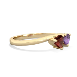 Garnet Sweethearts 14K Yellow Gold ring R5260