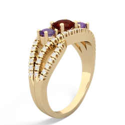 Garnet Three Stone Aurora 14K Yellow Gold ring R3080