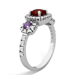 Garnet Regal Halo 14K White Gold ring R5350