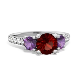 Garnet Pave Trellis 14K White Gold ring R5500