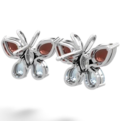 Garnet Butterfly 14K White Gold earrings E2215