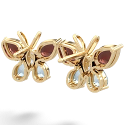 Garnet Butterfly 14K Yellow Gold earrings E2215