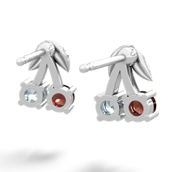 Garnet Sweet Cherries 14K White Gold earrings E7001