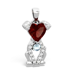 Garnet Puppy Love 14K White Gold pendant P5800