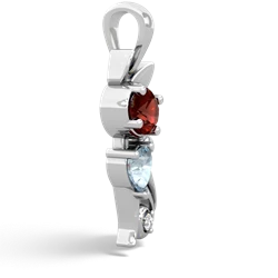 Garnet Kitten 14K White Gold pendant P5780