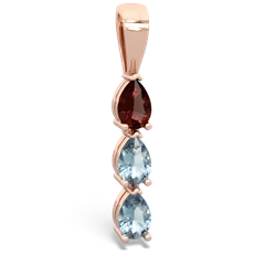 Garnet Dew Drops 14K Rose Gold pendant P2251