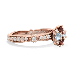 Garnet Sparkling Tiara Cluster 14K Rose Gold ring R26293RD