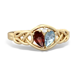 Garnet Celtic Love Knot 14K Yellow Gold ring R5420