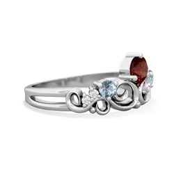 Garnet Crown Keepsake 14K White Gold ring R5740