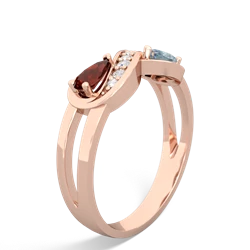 Garnet Diamond Infinity 14K Rose Gold ring R5390