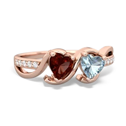 Garnet Side By Side 14K Rose Gold ring R3090