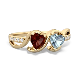 Garnet Side By Side 14K Yellow Gold ring R3090