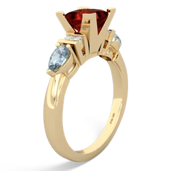 Garnet 6Mm Princess Eternal Embrace Engagement 14K Yellow Gold ring C2002