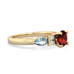 Garnet 6Mm Round Eternal Embrace Engagement 14K Yellow Gold ring R2005