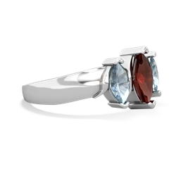 Garnet Three Peeks 14K White Gold ring R2433