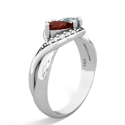 Garnet Summer Winds 14K White Gold ring R5342