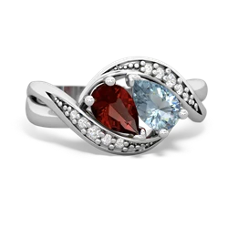 Garnet Summer Winds 14K White Gold ring R5342