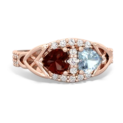 Garnet Sparkling Celtic Knot 14K Rose Gold ring R2645