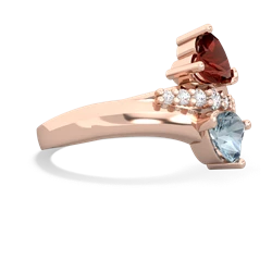 Garnet Heart To Heart 14K Rose Gold ring R2064