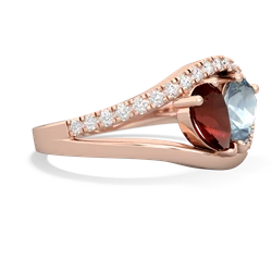 Garnet Nestled Heart Keepsake 14K Rose Gold ring R5650