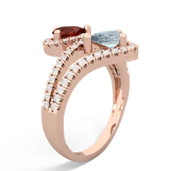 Garnet Diamond Dazzler 14K Rose Gold ring R3000