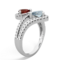 Garnet Diamond Dazzler 14K White Gold ring R3000