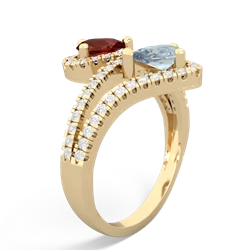 Garnet Diamond Dazzler 14K Yellow Gold ring R3000