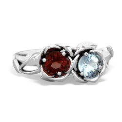 Garnet Rose Garden 14K White Gold ring R5510