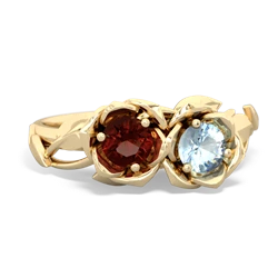 Garnet Rose Garden 14K Yellow Gold ring R5510