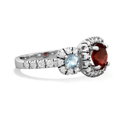 Garnet Regal Halo 14K White Gold ring R5350