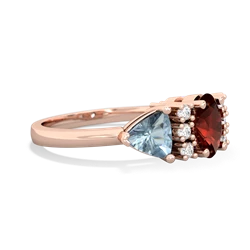 Garnet Antique Style Three Stone 14K Rose Gold ring R2186