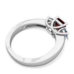 Garnet Three Stone Trellis 14K White Gold ring R4015