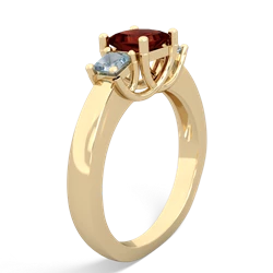 Garnet Three Stone Trellis 14K Yellow Gold ring R4015