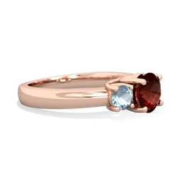 Garnet Three Stone Round Trellis 14K Rose Gold ring R4018