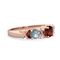 Garnet Hugs And Kisses 14K Rose Gold ring R5016