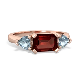 Garnet Three Stone 14K Rose Gold ring R5235