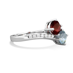 Garnet Channel Set Two Stone 14K White Gold ring R5303