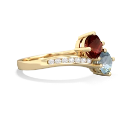 Garnet Channel Set Two Stone 14K Yellow Gold ring R5303