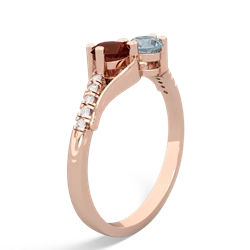 Garnet Infinity Pave Two Stone 14K Rose Gold ring R5285