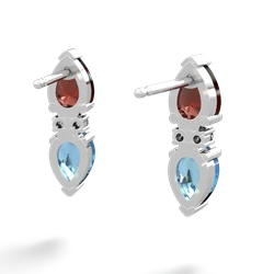 Garnet Bowtie Drop 14K White Gold earrings E0865